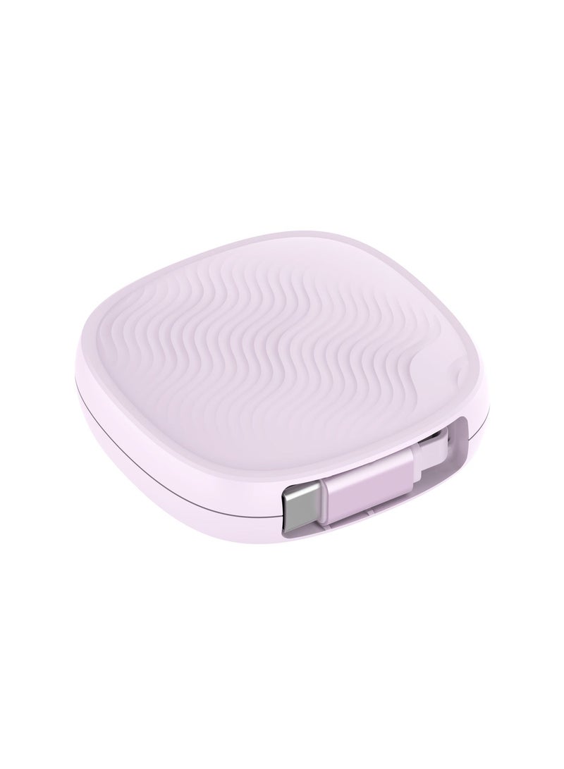 iOsuite USB-C to USB-C Retractable Cable 60W Super Fast Charging, 1M Portable Type-C Cable, Smooth Pull Design, Durable TPE & Aluminum Connectors, Compatible with Android, Laptops & Tablets – Purple - Image 1