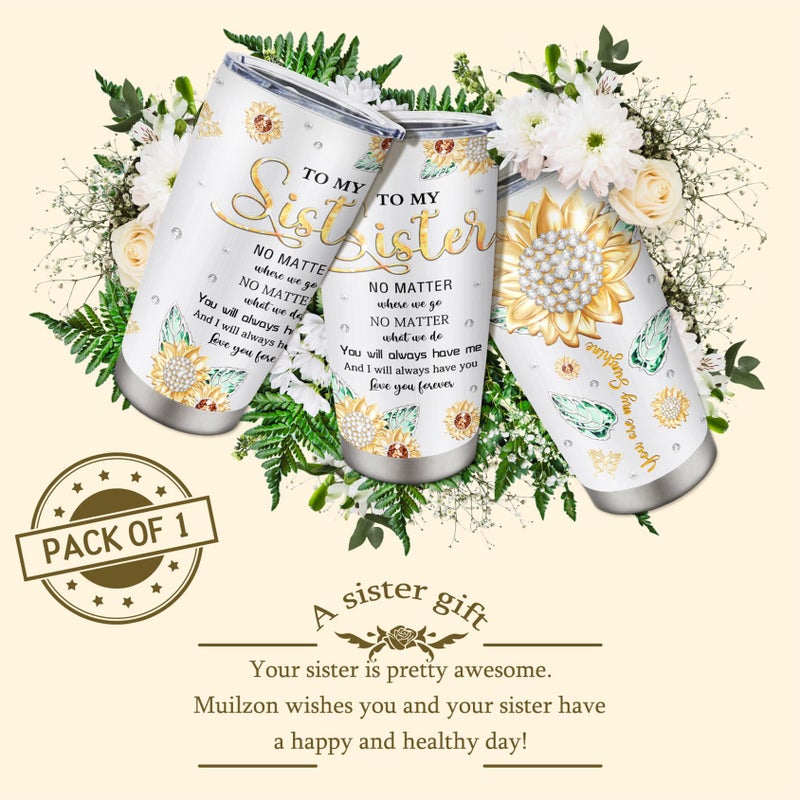 Muilzon Best Big/Little Sister Gifts from Sisters Tumblers 20oz - Cool/Funny Gifts for Sister from Brother Coffee Mug - Christmas Mothers Day Birthday Gift Ideas for Sis Cup - Image 5