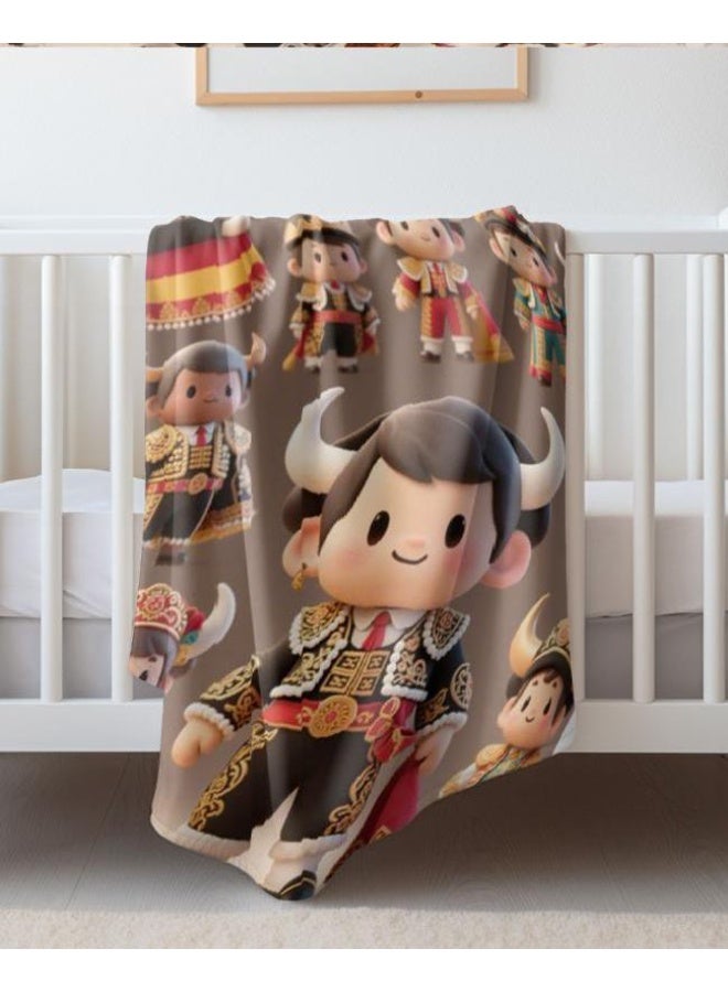 general Baby and children's cartoon flannel thin blanket (warm and comfortable, suitable for sleep, game use) 70cm*100cm - Image 2