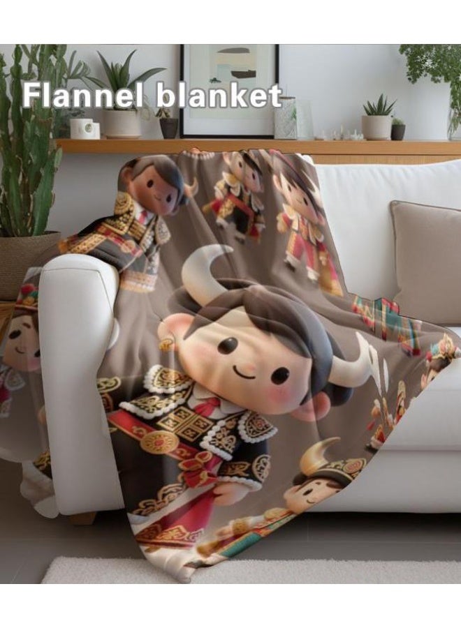 general Baby and children's cartoon flannel thin blanket (warm and comfortable, suitable for sleep, game use) 70cm*100cm - Image 1