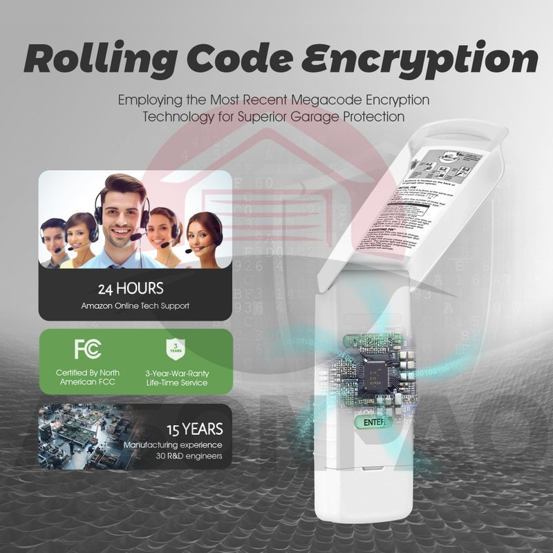 ASONPAO 1 for MDTK Linear Garage Door Opener Keypad Megacode LD033 LD050 LS050 3-Year-Warranty - Image 4