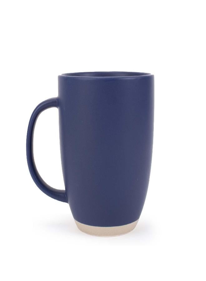 Elanze Designs Raw Clay Bottom Navy Blue 13 ounce Ceramic Coffee Mugs Set of 4 - Image 2