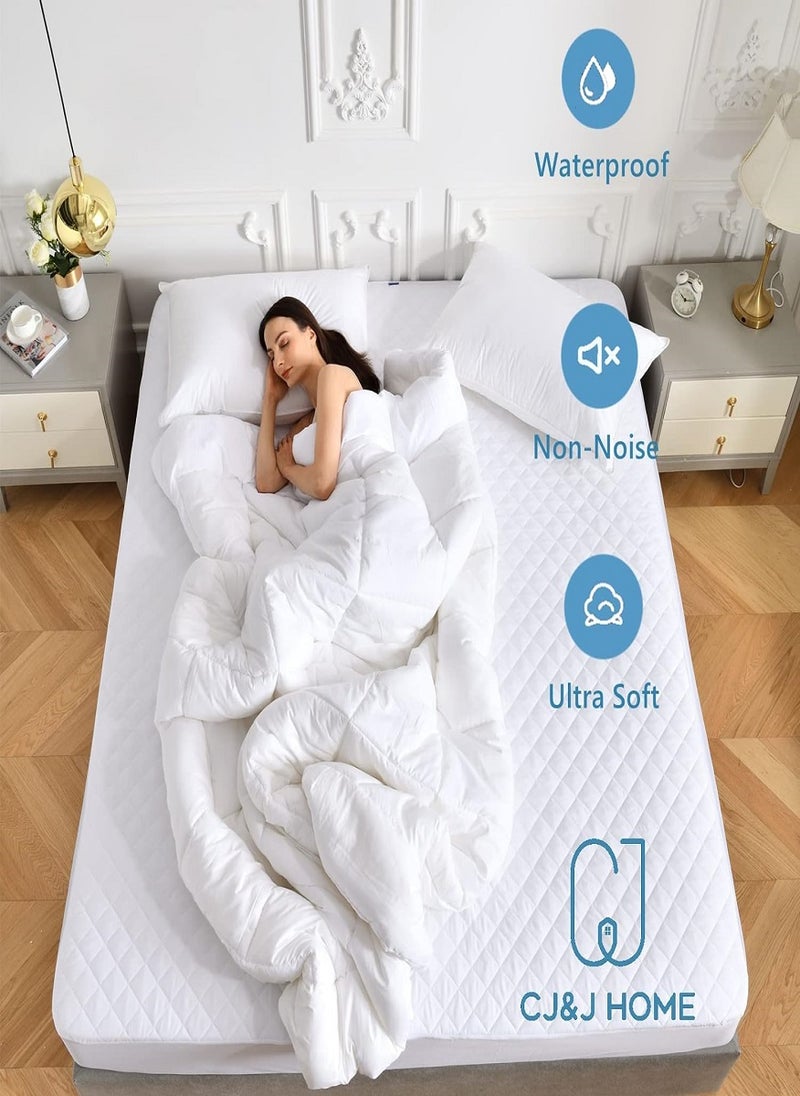 Blueberry - QUILTED 100% WATERPROOF MATRESS PROTECTOR EXTRA DEEP FITTED BED COVER 160X200+25cm - Image 1