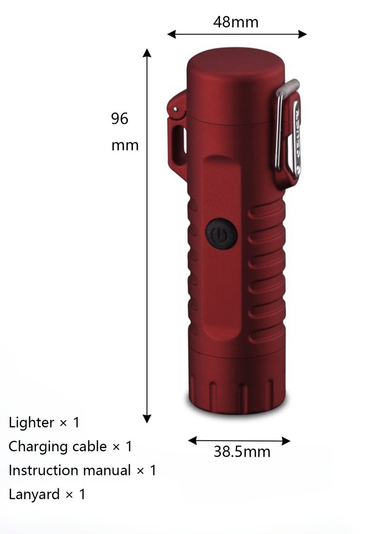 مصباح يدوي للتخييم في الهواء الطلق طويل الأمد محكم الغلق مقاوم للماء والرياح قابل لإعادة الشحن (أحمر) - Image 2