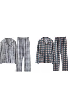 Tucano Men's Thin Cotton Cardigan Long Sleeved Home Suit Set Pajamas  - Image 4