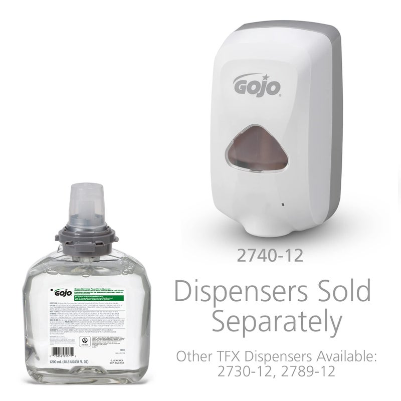 GOJO Green Certified Foam Hand Cleaner, Fragrance Free, EcoLogo Certified, 1200 mL Hand Soap Refill TFX Touch-Free Dispenser (Pack of 2) â€“ 5665-02 - Image 3