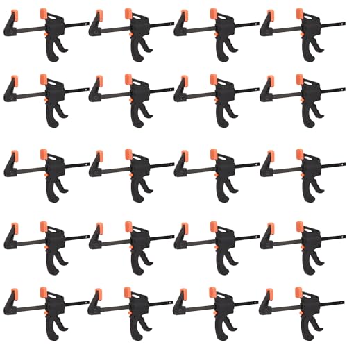 GENHAKON 20 Pack 4 Inch F Bar Clamp Medium Duty 70lbs One Handed ClampsSpreader Bar Clamps for Woodworking Crafting by GENHAKON - Image 1