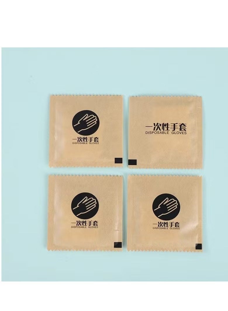 GMORO 50 Pieces Disposable Food Preparation Gloves of Plastic Food Safe Disposable Gloves,Each Individually Wrapped in Kraft Paper - Image 4