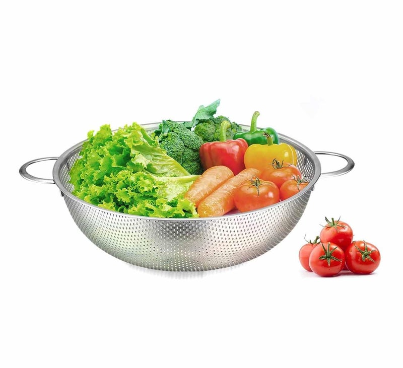 SKOFRI Stainless Steel Colander MicroPerforated Footed Metal Colander with Handle Heavy Duty Strainer for Kitchen FoodPastaVegetableRiceFruitNoodles Dishwasher Safe - Image 1