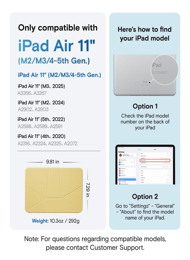 MOFT Dynamic Folio Case for iPad Air 11-inch (M3 2025 / M2 2024) & iPad Air 10.9-inch 5th 4th Generation 2022 2020, Silm Magnetic Stand Case with 20+ Viewing Angles,Panna Cotta x Faded Jeans - Image 2