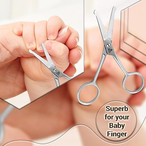 ARSUK Baby Nail Scissors for Kids Rounded Tip for Fingernail Toenail & Hair Multi-purpose Grooming Beauty Tools for Nose, Ear, Eyebrow Facial Hair of Men and Women Stainless Steel 4 Inch - Image 5