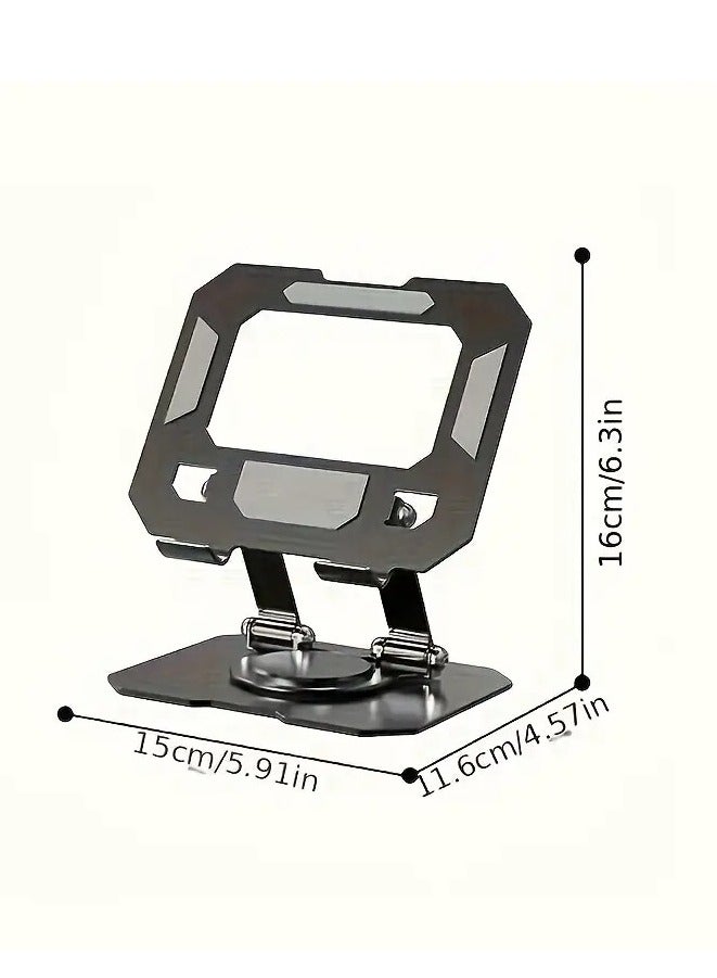 360° Rotating Tablet Stand Metal Alloy Adjustable Height Rotation Bracket, Suitable For tablet Computers for Desk Ergonomic Foldable Metal Tablet Holder/Tablets/Mobile Phones - Image 2