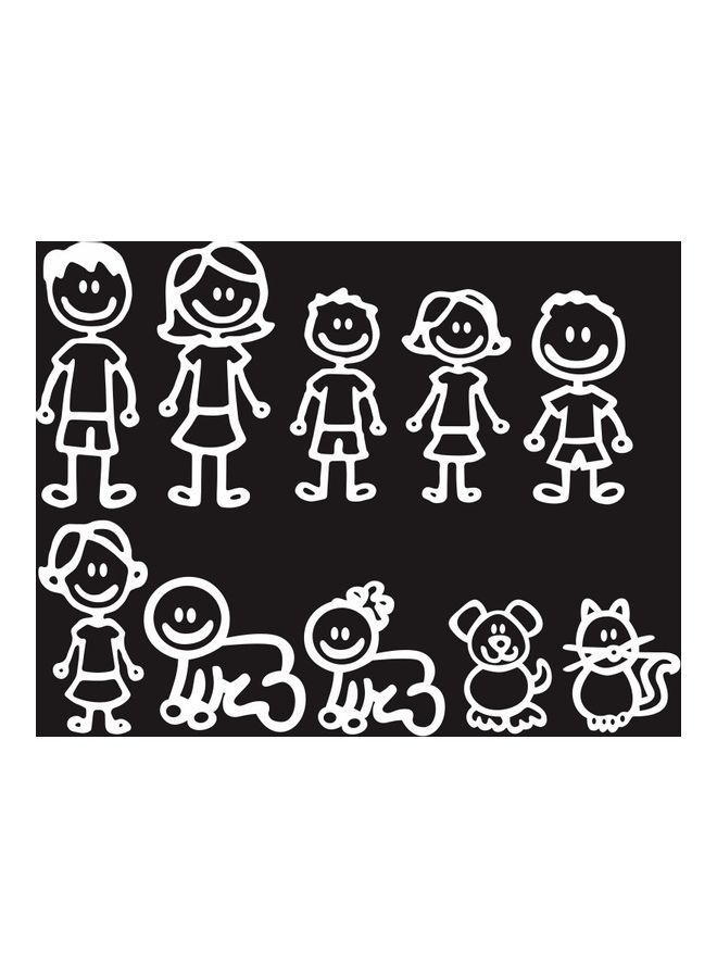 NIBEMINENT DIY Self Adhesive Family Figure Decals Die Cut Vinyl Sticker Bumper Car Window Slap Fun Dog Cat Baby Kids Decal - Image 1