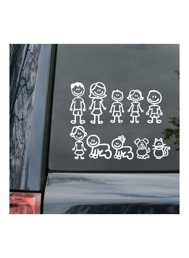 NIBEMINENT DIY Self Adhesive Family Figure Decals Die Cut Vinyl Sticker Bumper Car Window Slap Fun Dog Cat Baby Kids Decal - Image 3