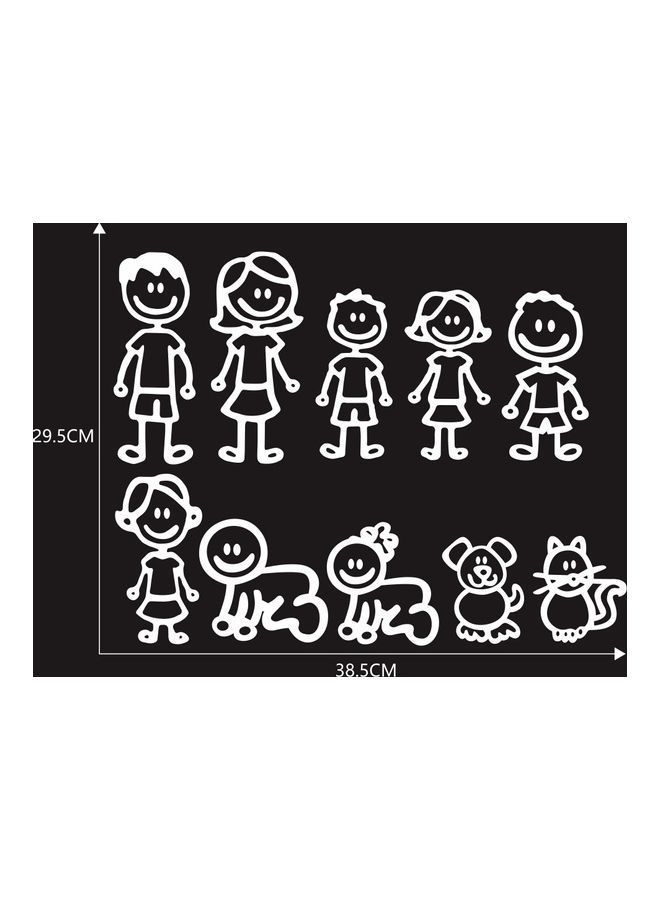 NIBEMINENT DIY Self Adhesive Family Figure Decals Die Cut Vinyl Sticker Bumper Car Window Slap Fun Dog Cat Baby Kids Decal - Image 2