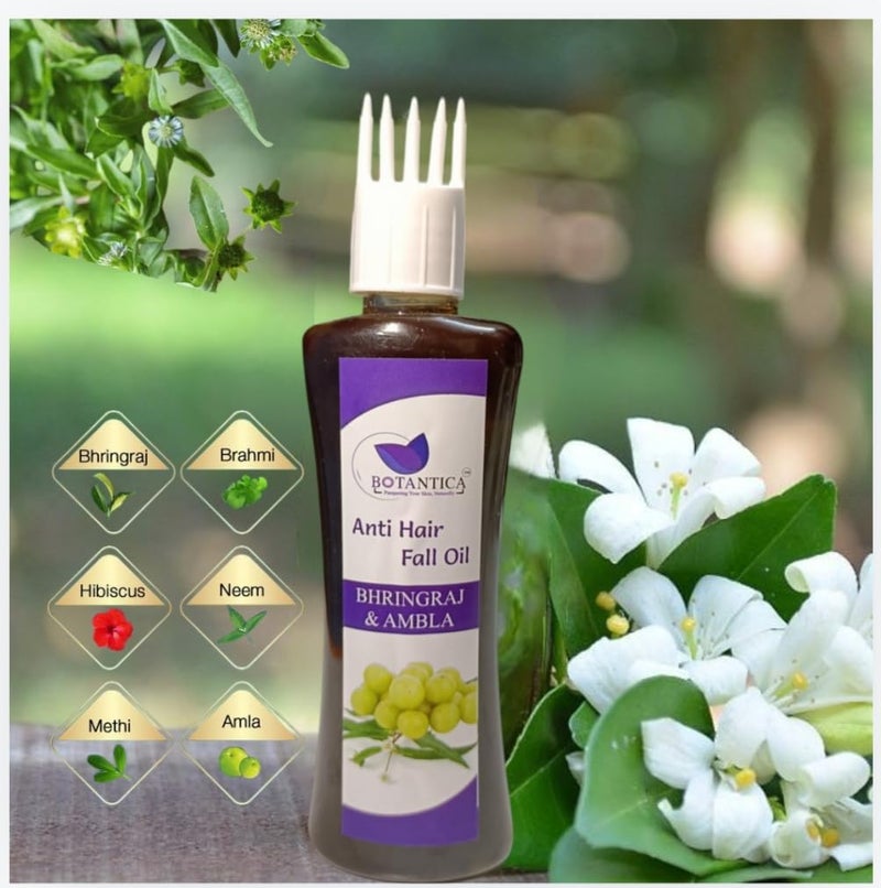 BOTANTICA Natural Amla  Bhringraj Hair Oil  Herbal Oil for Boosting Hair Growth  Nonsticky Hair Oil  Silicone  Mineral Oil Free  Suitable for All Hair Types  Powered Botanics100ml - Image 2