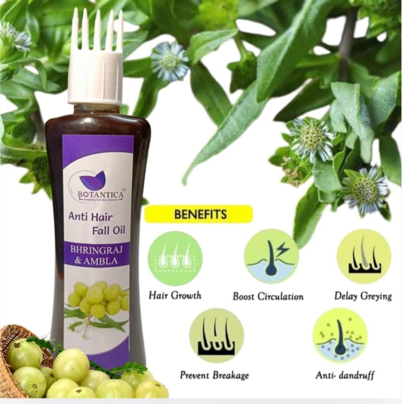 BOTANTICA Natural Amla  Bhringraj Hair Oil  Herbal Oil for Boosting Hair Growth  Nonsticky Hair Oil  Silicone  Mineral Oil Free  Suitable for All Hair Types  Powered Botanics100ml - Image 5