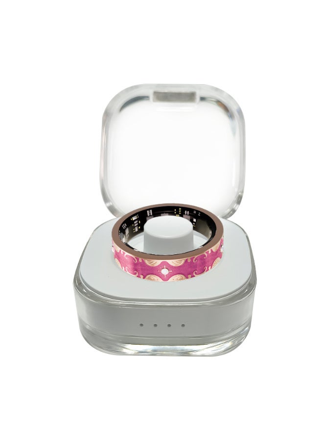 ZESITH Enamel Smart Ring, Bluetooth 5.0 Full Health Monitor, Non-fading Elegant Ring with Magnetic Charger - Rose Red 7# - Image 4