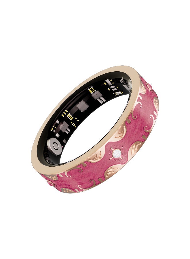 ZESITH Enamel Smart Ring, Bluetooth 5.0 Full Health Monitor, Non-fading Elegant Ring with Magnetic Charger - Rose Red 7# - Image 5