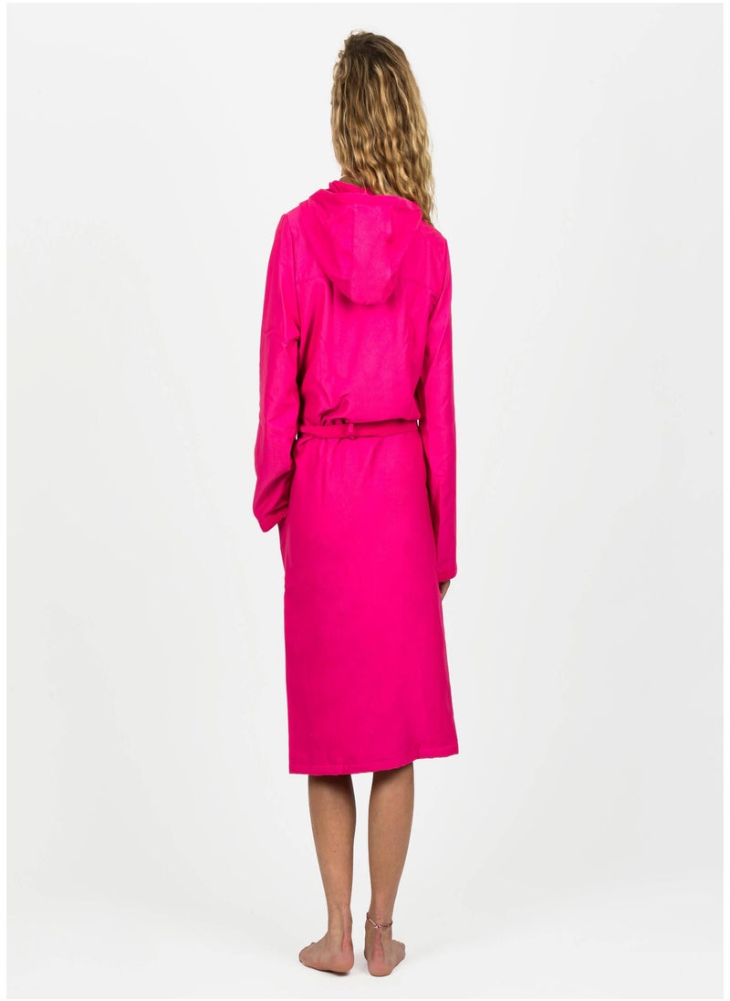 NABAIJI NABAIJI by DECATHLON, Women's Compact Microfibre Hooded Bathrobe Soft & Lightweight Pink  - Image 3
