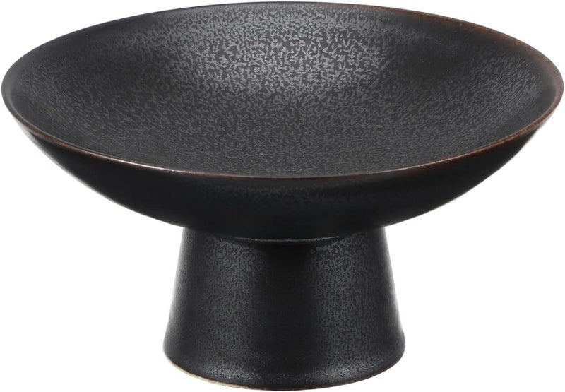 DOITOOL 2 قطع أطباق فواكه سيراميك ذات قاعدة مزخرفة باللون الأسود - Image 1