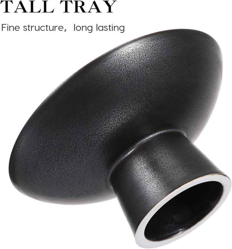 DOITOOL 2 قطع أطباق فواكه سيراميك ذات قاعدة مزخرفة باللون الأسود - Image 5