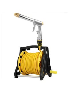 XiuWoo 15m Hose Reel Set Garden Hose Holder Flexible Metal Hose Holder With Leak Proof Nozzle  - Image 1