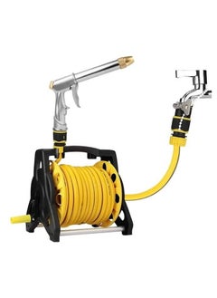 XiuWoo 15m Hose Reel Set Garden Hose Holder Flexible Metal Hose Holder With Leak Proof Nozzle  - Image 2