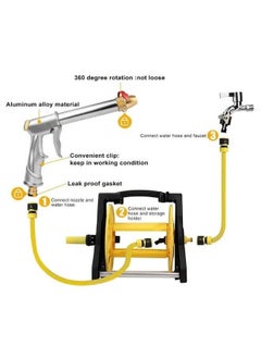 XiuWoo 15m Hose Reel Set Garden Hose Holder Flexible Metal Hose Holder With Leak Proof Nozzle  - Image 3