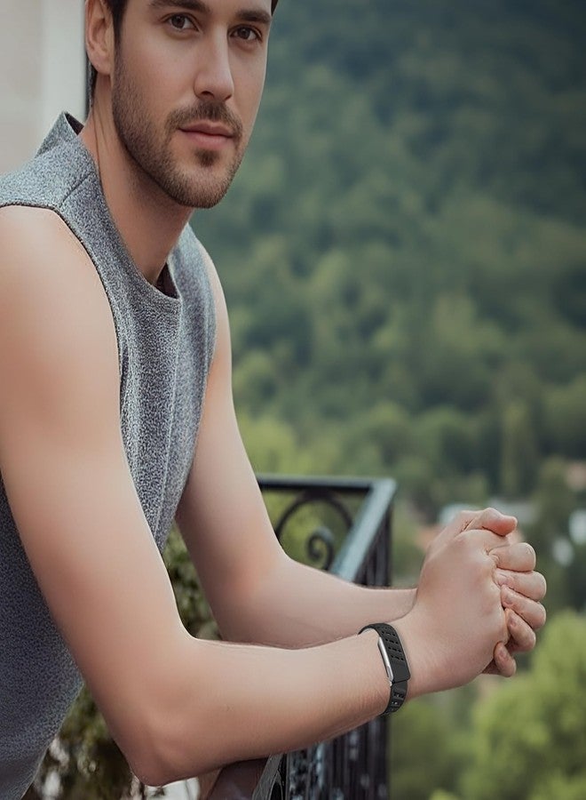 DADO Modified Silicone Sport Replacement Band Compatible with WHOOP 5.0, One, Peak, and Life Fitness Tracker – Breathable, Durable & Comfortable | Not for Whoop Gen 4 (Black Grey, Life/MG) - Image 5
