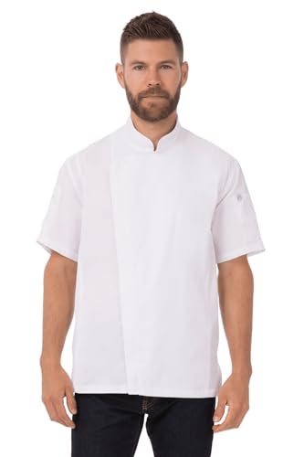 Chef Works Men's Springfield Chef Coat, White, X-Small - Image 1