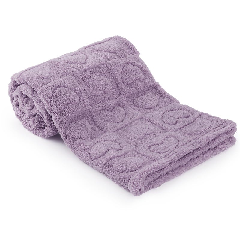 VEIDIA Plush Soft with Heart Checkered Baby Blanket,Fleece Infant Toddler Blankets for Girls Boys,Warm Lightweight Breathable Newborn Receiving Blankets for Crib Stroller 30"Ã—39"(Purple,Heart) - Image 1