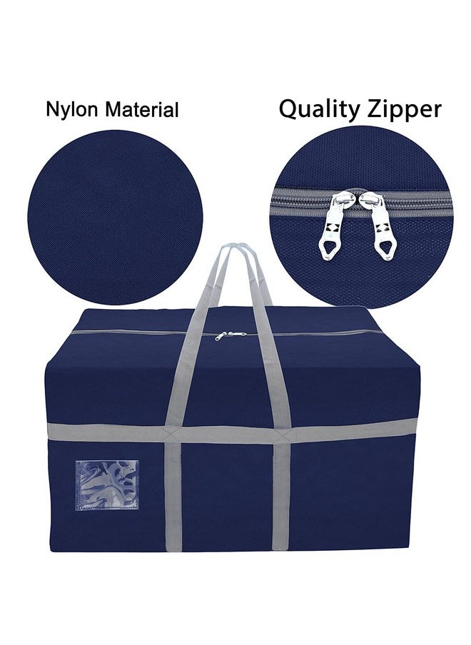 SNDIA SNDIA 3 Pack Extra Large 128 L Nylon Moisture Proof Multipurpose Heavy Duty Toys Storage Bag/Stationery/Blankets/Clothes With Strong Reinforced Handles Rectangular (Blue,80x40x40 cm)  - Image 3