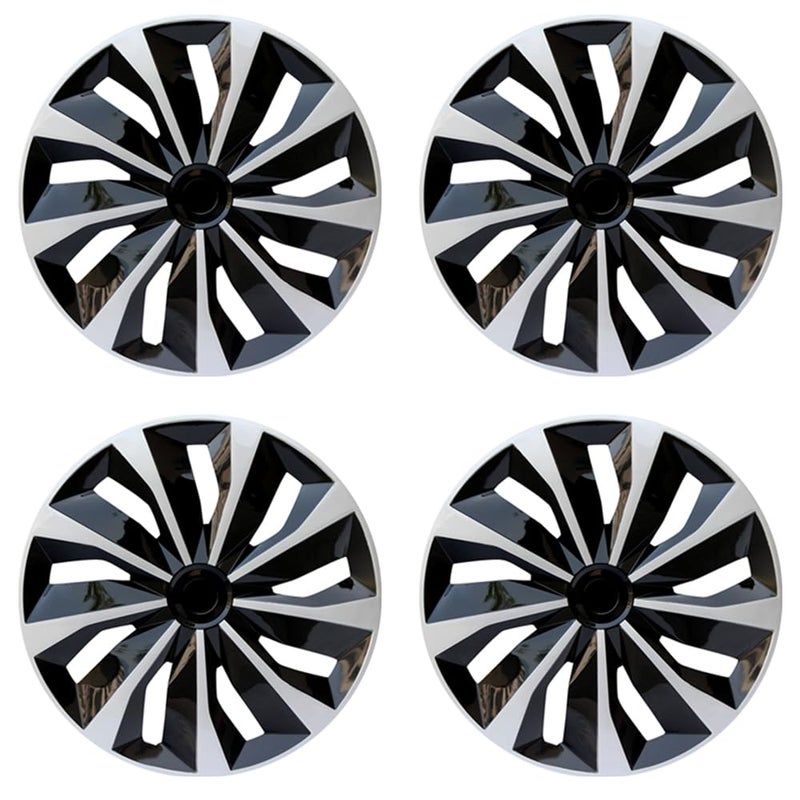 Aiqiying Hubcap Wheel Covers Replacement Size R15 Hub Caps Universal-Fit Steel Wheel Rims Cover ABS Tire Cap for Most Cars Trucks Sedans SUV -Set of 4ï¼ˆ15-inchï¼ŒSilver-Blackï¼‰ - Image 1