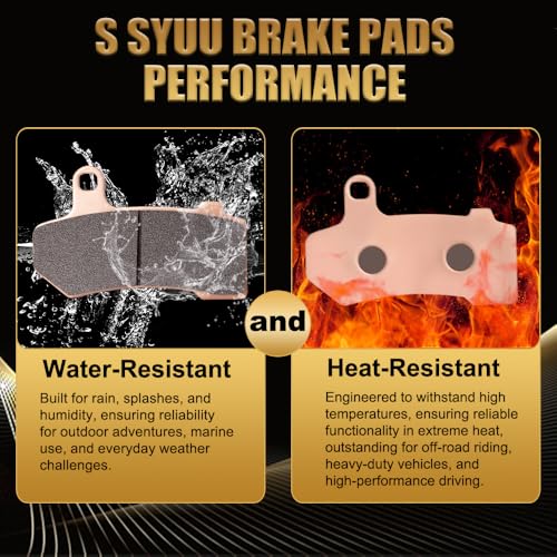S SYUU Sintered Metal Motorcycle Brake Pads - Front & Rear - Heat Resistant - Compatible with Travel 1050 1090 1190 Adventure R 2013 2014 2015 2016 1290 Super Adventure S/R 2015 2016 FA244 FA244 FA181 - Image 3
