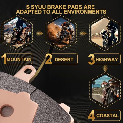 S SYUU Sintered Metal Motorcycle Brake Pads - Front & Rear - Heat Resistant - Compatible with Travel 1050 1090 1190 Adventure R 2013 2014 2015 2016 1290 Super Adventure S/R 2015 2016 FA244 FA244 FA181 - Image 5