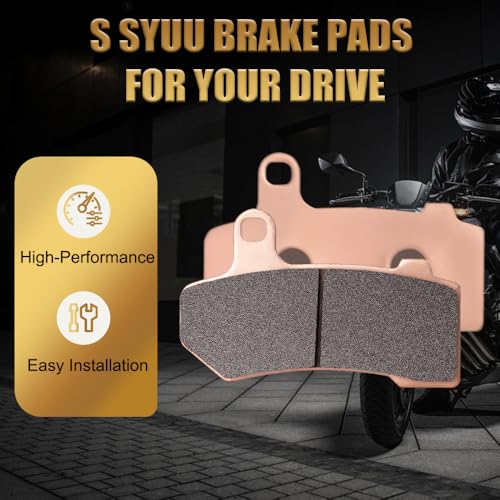 S SYUU Sintered Metal Motorcycle Brake Pads - Front & Rear - Heat Resistant - Compatible with Travel 1050 1090 1190 Adventure R 2013 2014 2015 2016 1290 Super Adventure S/R 2015 2016 FA244 FA244 FA181 - Image 2