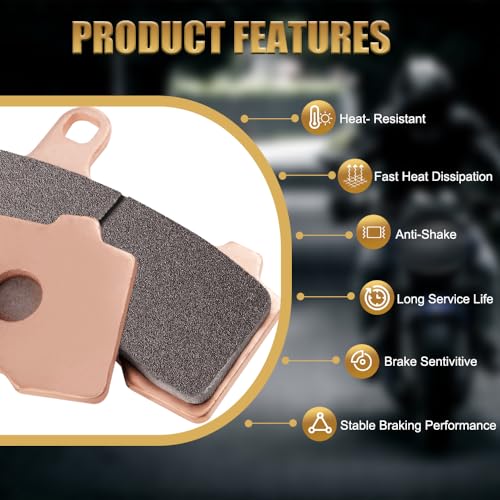 S SYUU Sintered Metal Motorcycle Brake Pads - Front & Rear - Heat Resistant - Compatible with Travel 1050 1090 1190 Adventure R 2013 2014 2015 2016 1290 Super Adventure S/R 2015 2016 FA244 FA244 FA181 - Image 4