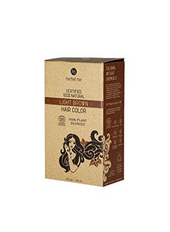 HM HERBAL ME 100% صبغة شعر حناء بني فاتح معتمدة | مسحوق مهدى عضوي لتلوين الشعر | مسحوق مهدى للرجال والنساء 200 جرام - Image 2