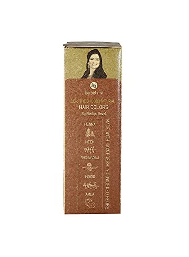 HM HERBAL ME 100% صبغة شعر حناء بني فاتح معتمدة | مسحوق مهدى عضوي لتلوين الشعر | مسحوق مهدى للرجال والنساء 200 جرام - Image 3