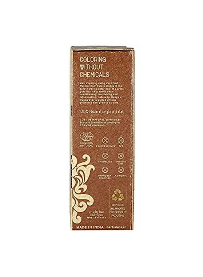 HM HERBAL ME 100% صبغة شعر حناء بني فاتح معتمدة | مسحوق مهدى عضوي لتلوين الشعر | مسحوق مهدى للرجال والنساء 200 جرام - Image 4