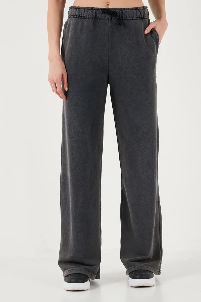 Fashion Friends Cotton Blend Relax Fit High Waist Wide Leg Sweatpants Women's Sweatpants 24K0211K1