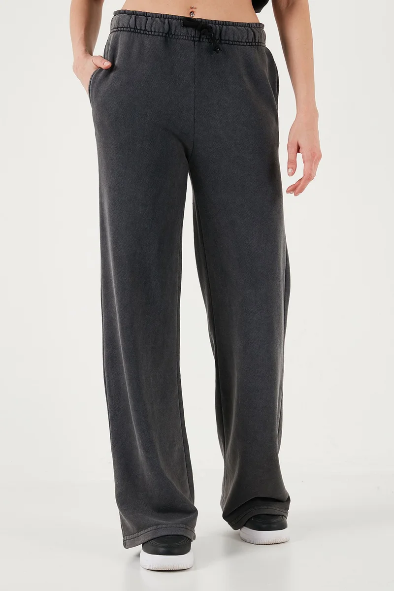 Fashion Friends Cotton Blend Relax Fit High Waist Wide Leg Sweatpants Women's Sweatpants 24K0211K1