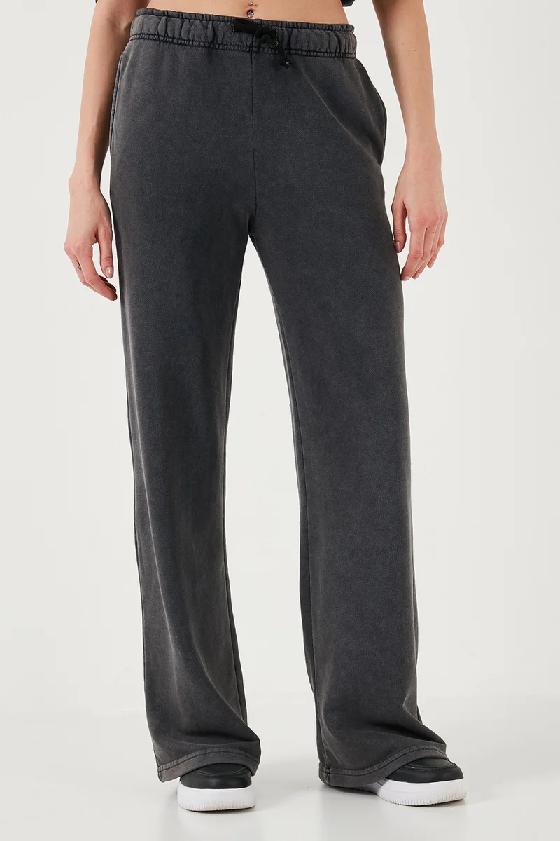 Fashion Friends Cotton Blend Relax Fit High Waist Wide Leg Sweatpants Women's Sweatpants 24K0211K1