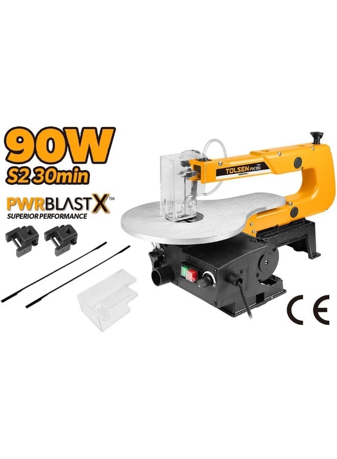 Tolsen Scroll Saw, 16-Inch Table, Variable Speed, Yellow - Image 3