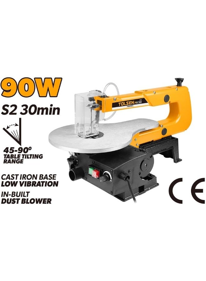 Tolsen Scroll Saw, 16-Inch Table, Variable Speed, Yellow - Image 2