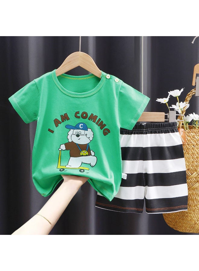 New Kidsren's Clothing Kidsren's Short-sleeved Suit Men's And Women's Baby T-shirt Shorts Summer Pajamas Set