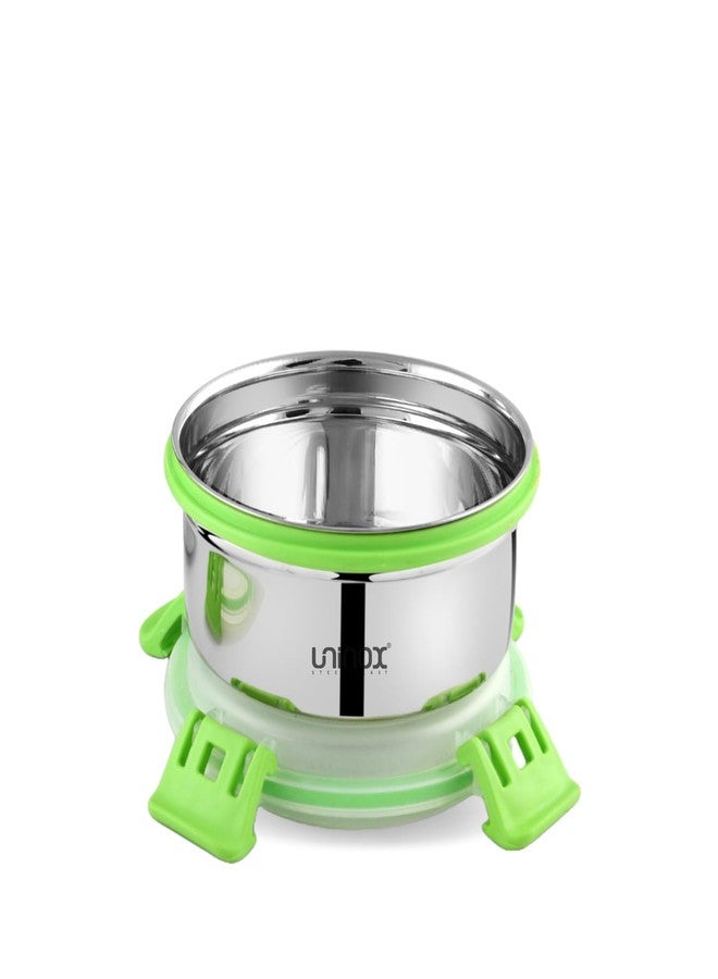 uninox Smart Lock Stainless Steel Lunch Box |Airtight & Leak-Resistant Design | Durable | Versatile | BPA-Free Safe Lid | for Office,School,Travel | Green | 425 ml | 1 Piece - Image 3