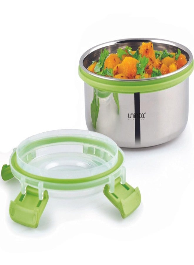 uninox Smart Lock Stainless Steel Lunch Box |Airtight & Leak-Resistant Design | Durable | Versatile | BPA-Free Safe Lid | for Office,School,Travel | Green | 425 ml | 1 Piece - Image 1