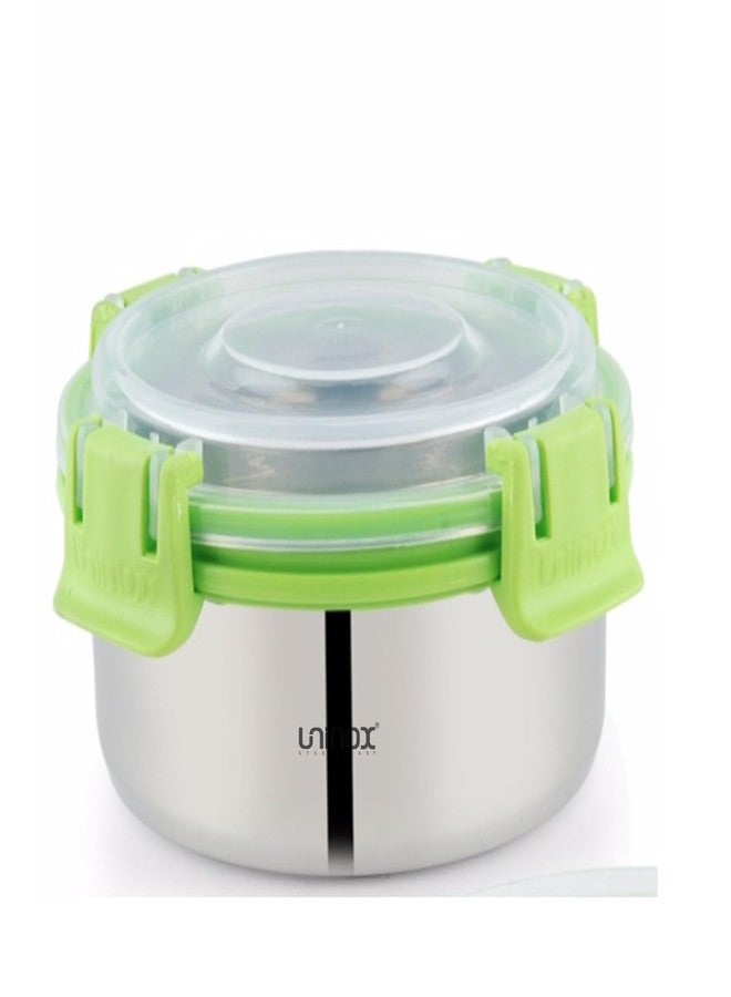 uninox Smart Lock Stainless Steel Lunch Box |Airtight & Leak-Resistant Design | Durable | Versatile | BPA-Free Safe Lid | for Office,School,Travel | Green | 425 ml | 1 Piece - Image 2